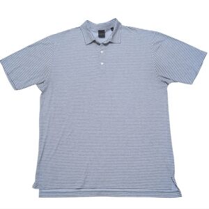 Dunning Golf Polo Gray Light Blue Stripes Men's Size XL